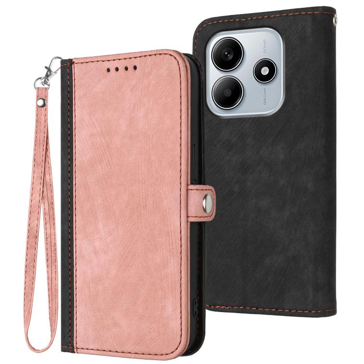 Side Buckle Double Fold Hand Strap Leather Phone Case, For Redmi Note 14 4G 164.84mm, For Redmi Turbo 4 / Poco X7 Pro, For Redmi Note 14 Pro 4G, For Redmi Note 14 4G 163.25mm