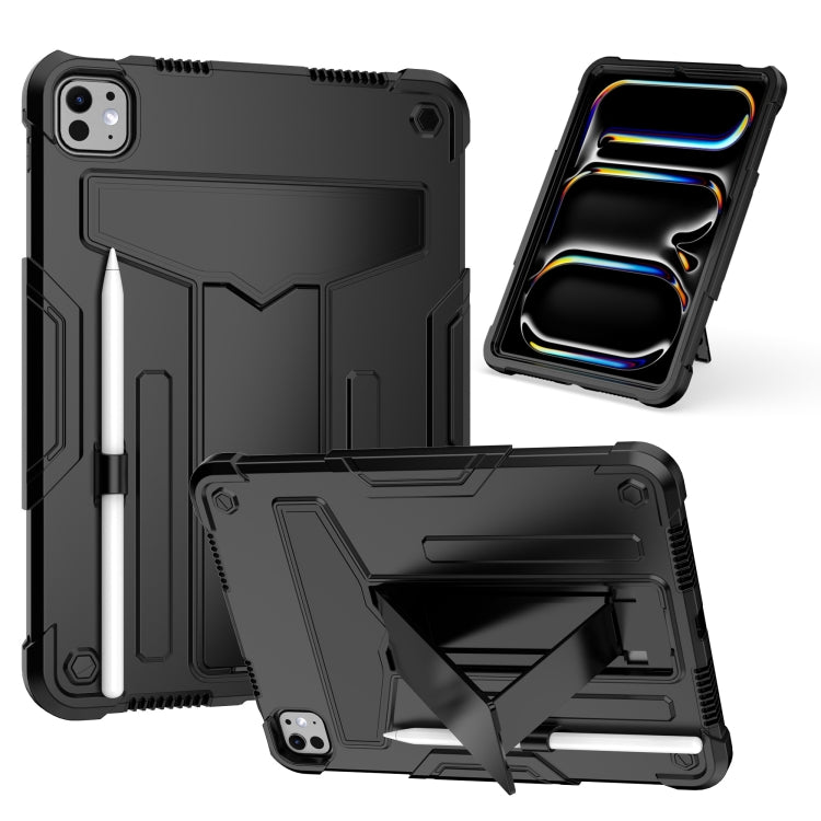 T Holder Robot Silicone Hybrid PC Tablet Case, For iPad Air 11 2026 / 2025 / 2024, For iPad Pro 11 2025 / 2024