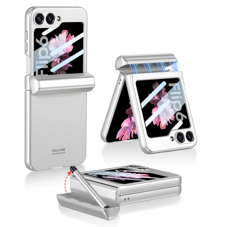 GKK Integrated Magnetic Full Coverage Flip Phone Case with Pen Box+Pen, For Samsung Galaxy Z Flip7 5G, For Samsung Galaxy Z Flip6 / Flip7 FE