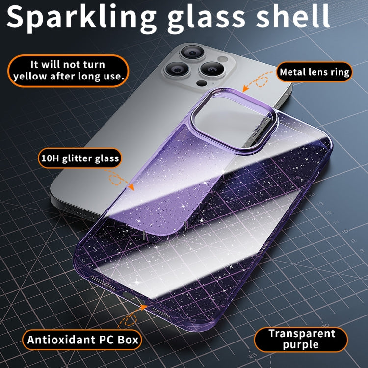 Electroplated PC Hybrid Glitter Glass Phone Case, For iPhone 13