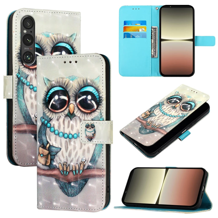 3D Painting Horizontal Flip Leather Phone Case, For Sony Xperia 5 VI, For Sony Xperia 5 V, For Sony Xperia 1 V