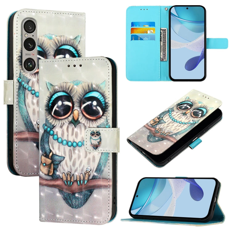 3D Painting Horizontal Flip Leather Phone Case, For Sony Xperia 1 VIII, For Sony Xperia 10 VI, For Sony Xperia 1 VI