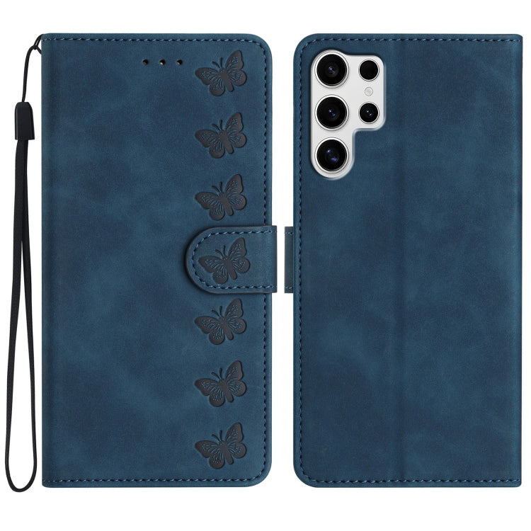 Seven Butterflies Embossed Leather Phone Case
