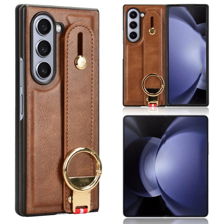 Wristband Leather Back Phone Case, For Samsung Galaxy Z Fold7 5G, For Samsung Galaxy Z Flip7 5G, For Samsung Galaxy Z Fold6