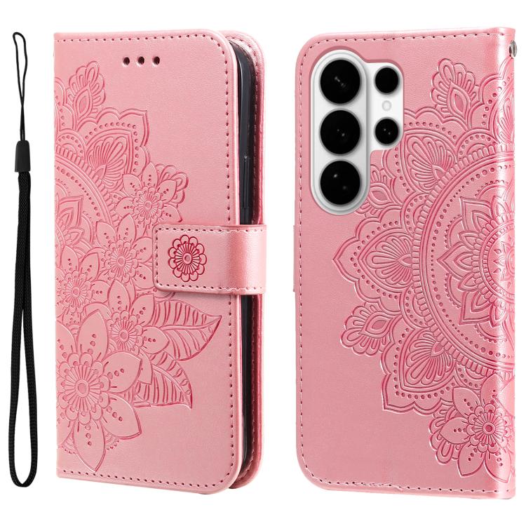 Seven-petal Flowers Embossing Leather Phone Case, For Galaxy S26 FE 5G, For Galaxy S26+ 5G, For Galaxy S26 Edge 5G, For Galaxy S26 Ultra 5G
