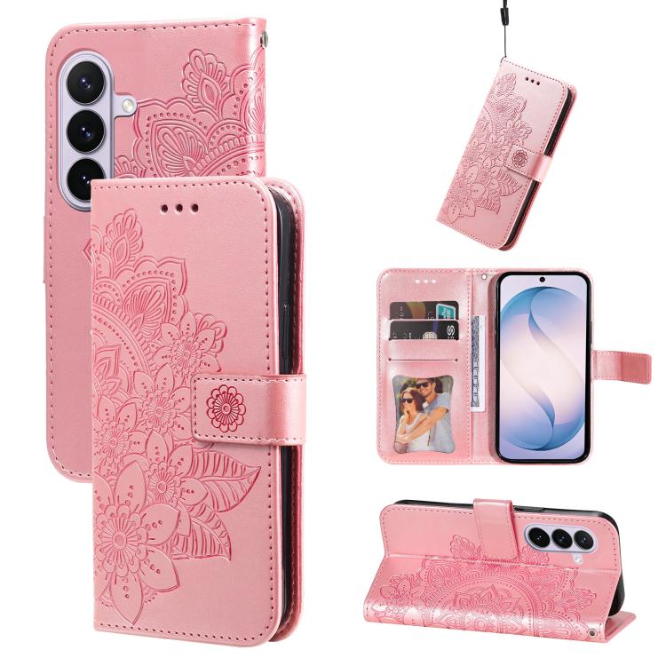 Seven-petal Flowers Embossing Leather Phone Case, For Galaxy S27 Ultra 5G, For Galaxy S27 Pro 5G, For Galaxy S27 5G, For Galaxy S27+ 5G