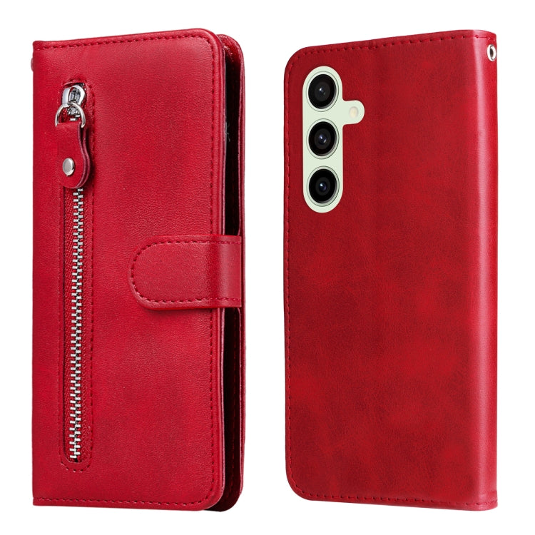 Fashion Calf Texture Zipper Leather Phone Case, For Samsung Galaxy S24 FE 5G