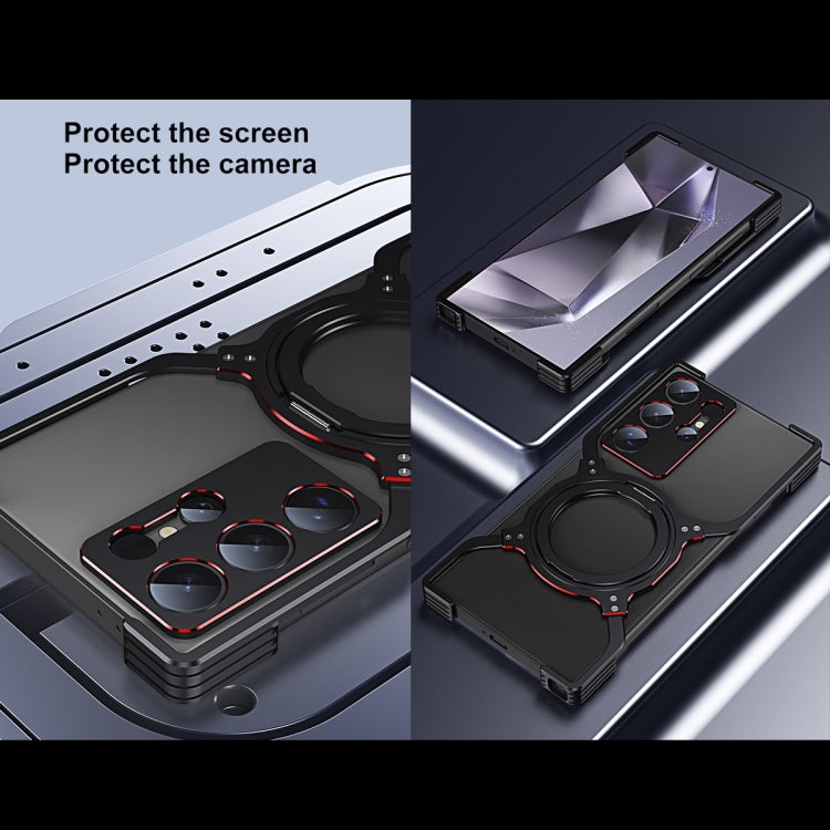 Mechanical Arm Borderless MagSafe Holder Metal Phone Case, For Samsung Galaxy S24+ 5G, For Samsung Galaxy S24 5G