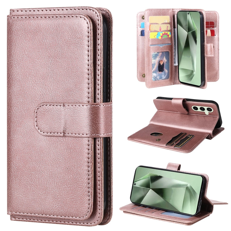 Multi-Function Wallet 10 Card Slots Leather Phone Case, For Galaxy S25 / S24 5G, For Galaxy S25+ / S24+ 5G, For Galaxy S25 Ultra 5G, For Galaxy S24 FE 5G