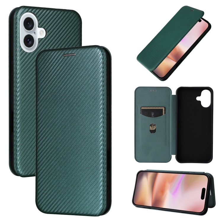 Carbon Fiber Texture Flip Leather Phone Case, For iPhone SE 2024, For iPhone 16 Pro Max, For iPhone 16 Pro, For iPhone 16 Plus
