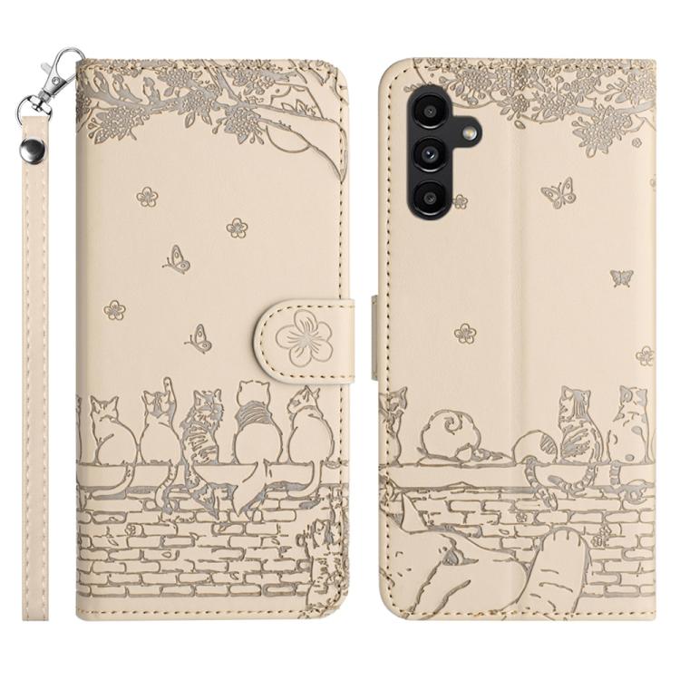Cat Embossing Pattern Leather Phone Case with Lanyard, For Samsung Galaxy S26+ 5G, For Samsung Galaxy S26 Edge 5G, For Samsung Galaxy S26 Ultra 5G, For Samsung Galaxy S26 Pro 5G