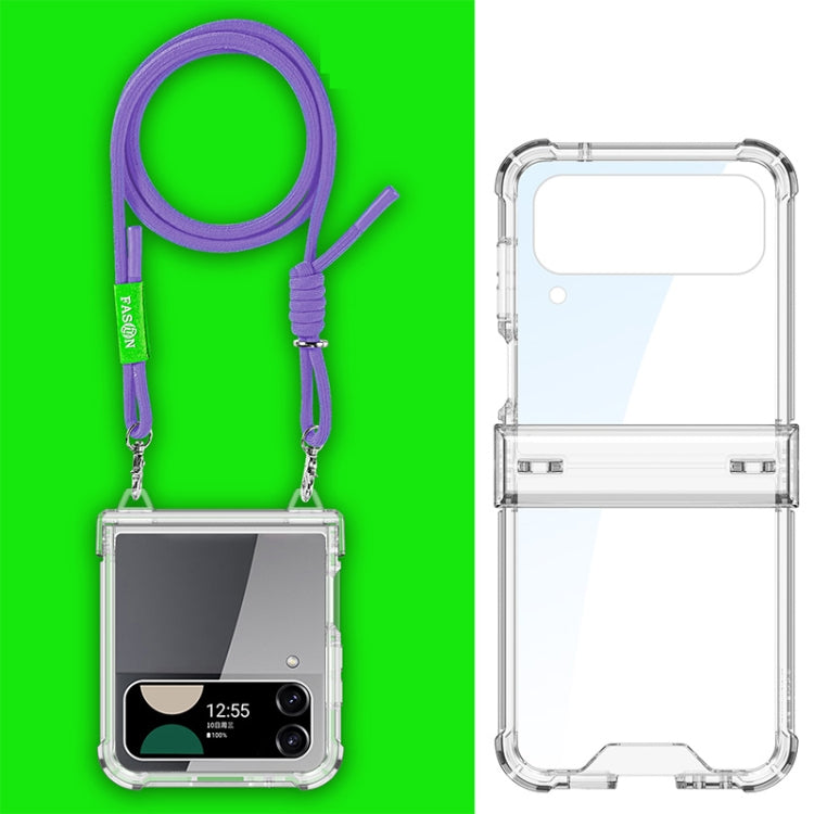 GKK Airbag Hinge Full Coverage Phone Case with Crossbody Rope, For Samsung Galaxy Z Flip6 / Flip7 FE, For Samsung Galaxy Z Flip5, For Samsung Galaxy Z Flip4, For Samsung Galaxy Z Flip3