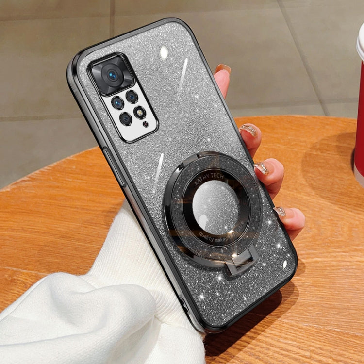 Plated Gradient Glitter Round Holder TPU Phone Case