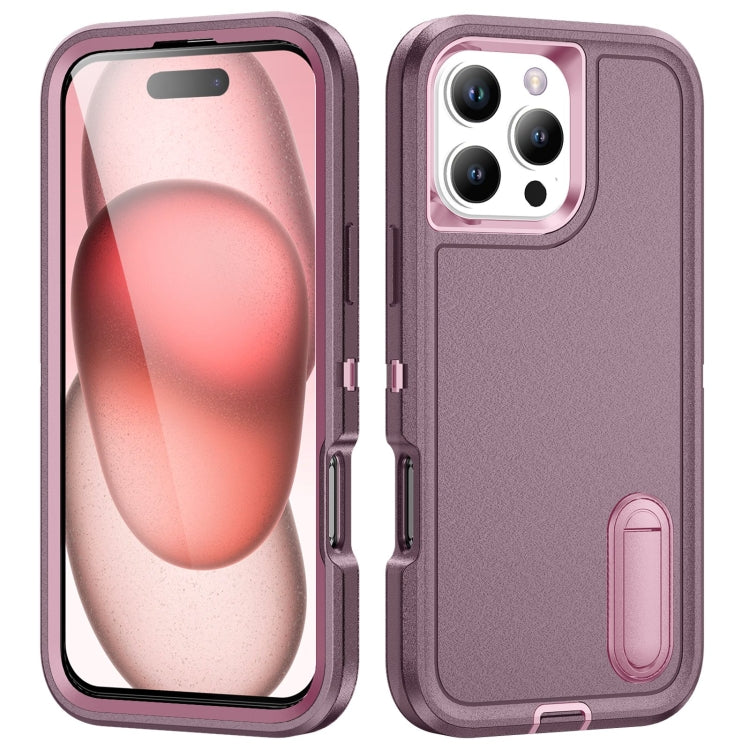 Rugged PC + Silicone Phone Case with Holder, For iPhone Air, For iPhone 16 Pro Max