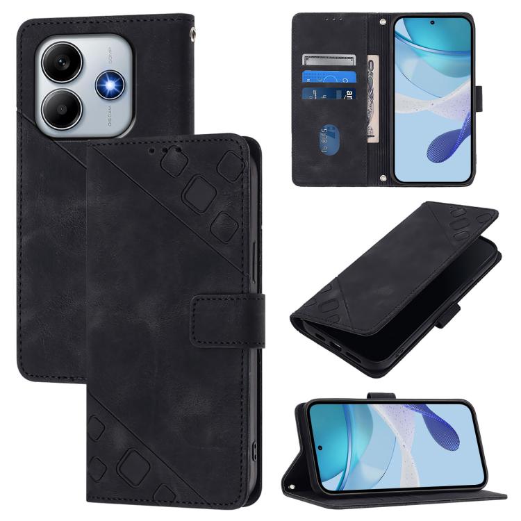 Skin-feel Embossed Leather Phone Case, For Redmi K80 5G / K80 Pro 5G, For Redmi Note 14 Pro 4G, For Redmi Note 14 4G 163.25mm, For Redmi Note 14 5G Global