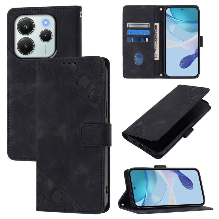 Skin-feel Embossed Leather Phone Case, For Redmi Note 15 Pro 5G Global 163.6mm, For Redmi 15 5G Global / 15 4G SEA, For Redmi 15 5G / 4G EU 171mm, For Redmi Note 14 4G 164.84mm