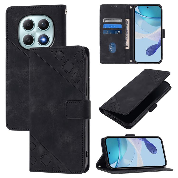 Skin-feel Embossed Leather Phone Case, For Redmi 15a 5G Global, For Redmi Turbo 5 5G Global / Poco X8 Pro, For Redmi Note 15 Pro+ 5G Global 163.3mm, For Redmi Note 15 4G / 5G Global 164mm