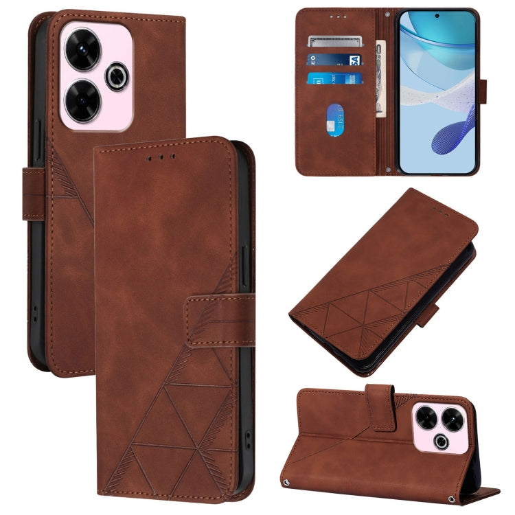 Crossbody 3D Embossed Flip Leather Phone Case, For Redmi 13 4G / Note 13R