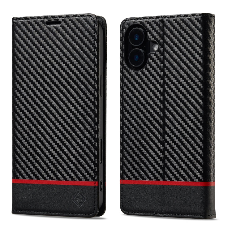 LC.IMEEKE Carbon Fiber Leather Phone Case, For iPhone 17e / 16e, For iPhone 17 Pro Max, For iPhone 17 Pro, For iPhone 17, For iPhone Air, For iPhone 16 Pro Max, For iPhone 16 Pro, For iPhone 16 Plus, For iPhone 16