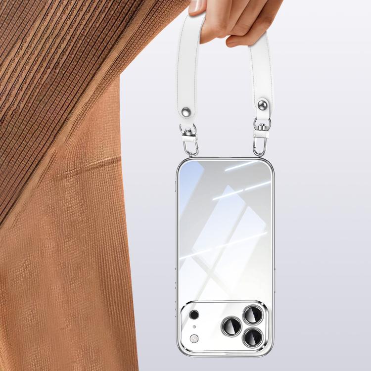 SULADA Electroplated Clear TPU Soft Frame Phone Case with Wrist Strap, For iPhone 13 Pro Max, For iPhone 13 Pro, For iPhone 13