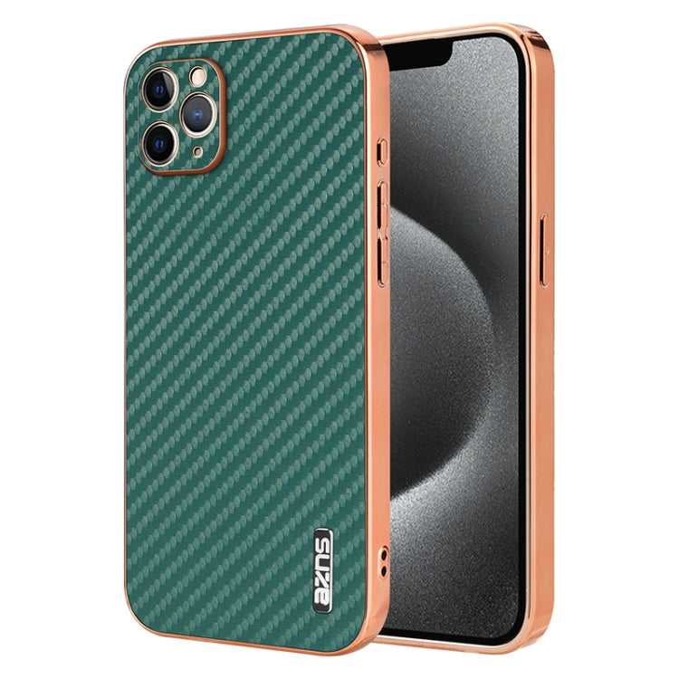 AZNS Electroplated Edge Carbon Fiber Texture Phone Case