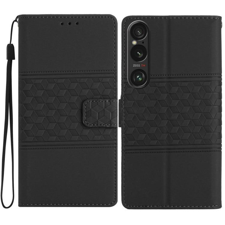 Diamond Embossed Skin Feel Leather Phone Case, For Sony Xperia 10 VII, For Sony Xperia 10 VI, For Sony Xperia 1 VI
