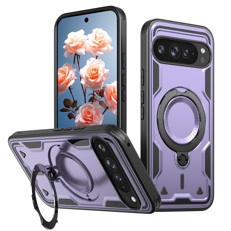 PC Hybrid TPU Armor MagSafe Ring Holder Phone Case, For Google Pixel 9 Pro XL, For Google Pixel 9 / 9 Pro
