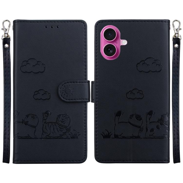 Cute Cats RFID Leather Phone Case, For iPhone 18 Pro / 17 Pro, For iPhone 18 Pro Max / 17 Pro Max, For iPhone 17e / 16e, For iPhone 17