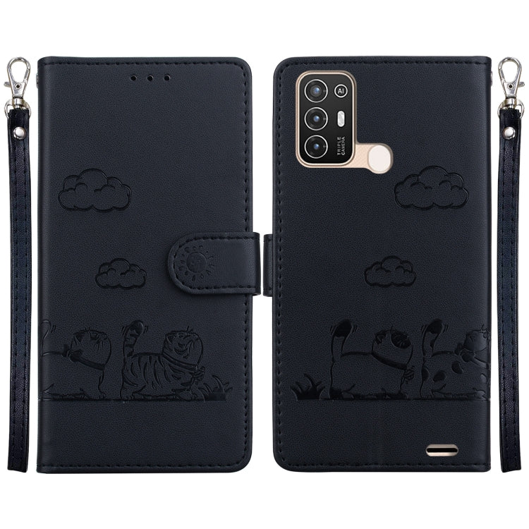 Cute Cats RFID Leather Phone Case, For ZTE Blade A72 / V40 Vita, For ZTE Blade A52