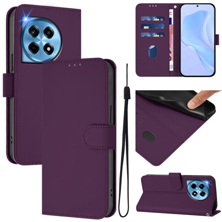 Skin Feel Solid Color Leather Phone Case with Lanyard, Series 1