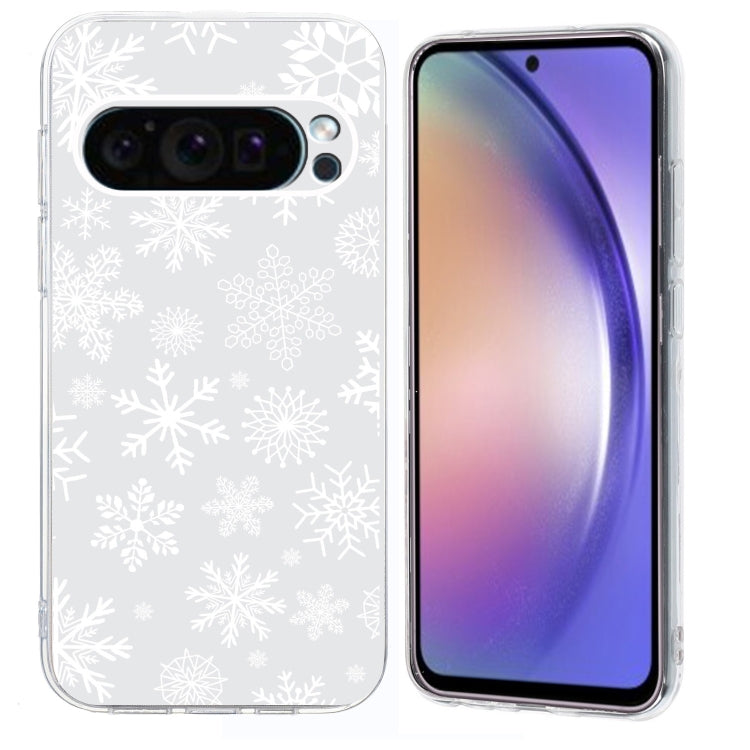 Christmas Painted Pattern TPU Transparent Phone Case, For Google Pixel 9 Pro XL, For Google Pixel 9 / Pixel 9 Pro