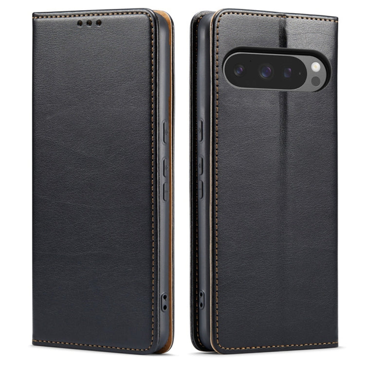Fierre Shann PU Genuine Leather Texture Phone Case, For Google Pixel 9 Pro XL, For Google Pixel 9 / 9 Pro