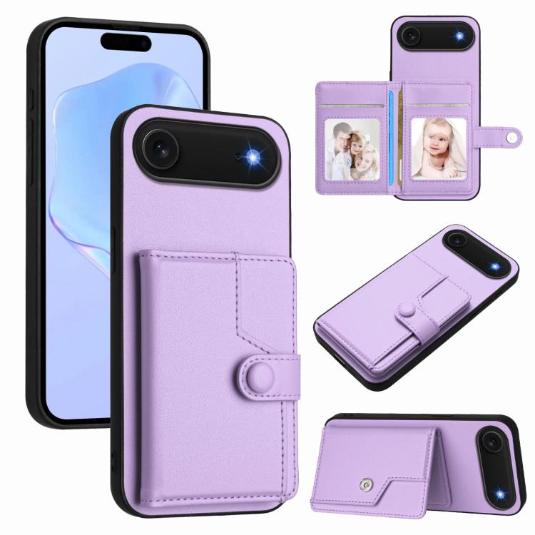 Button Card Bag RFID Anti-theft Phone Case, For iPhone 18 Pro / 17 Pro, For iPhone 18 Pro Max / 17 Pro Max, For iPhone 17, For iPhone Air