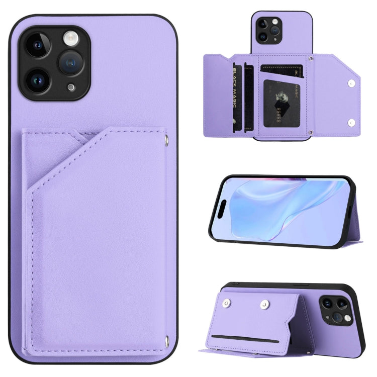 Skin Feel Four Card Slots Phone Case with Wrist Strap, For iPhone 12 mini, For iPhone 11 Pro Max, For iPhone 11, For iPhone 11 Pro