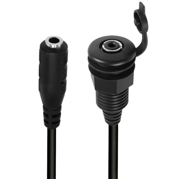 3.5mmTRS Stereo Thread Fixed Embedded Ground Plug Panel Audio Cable, Length: 0.3m, Male to Female, Female to Female