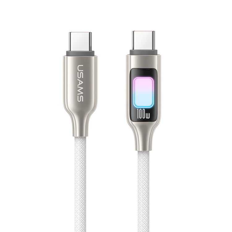 USAMS SJ750 100W Type-C / USB-C to Type-C / USB-C Zinc Alloy Data Cable with Colorful Light, Type-C to Type-C