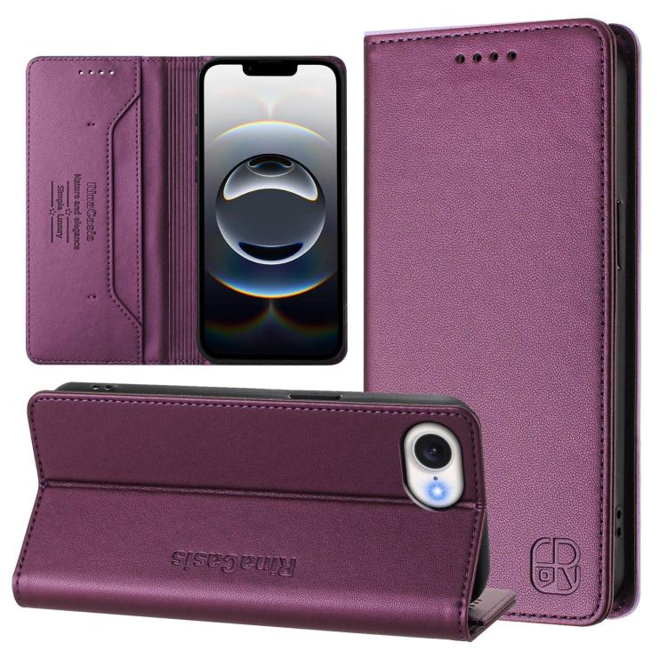 RC01 Dual-Folded Magnetic Suction RFID Leather Phone Case, For iPhone 18 Pro / 17 Pro, For iPhone 18 Pro Max / 17 Pro Max, For iPhone 17e / 16e