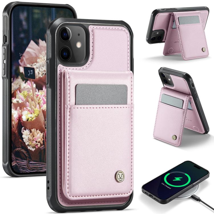 JEEHOOD J06 British Style RFID MagSafe Card Bag PU Phone Case, For iPhone 13 Pro Max, For iPhone 13 Pro, For iPhone 13, For iPhone 12 / 12 Pro