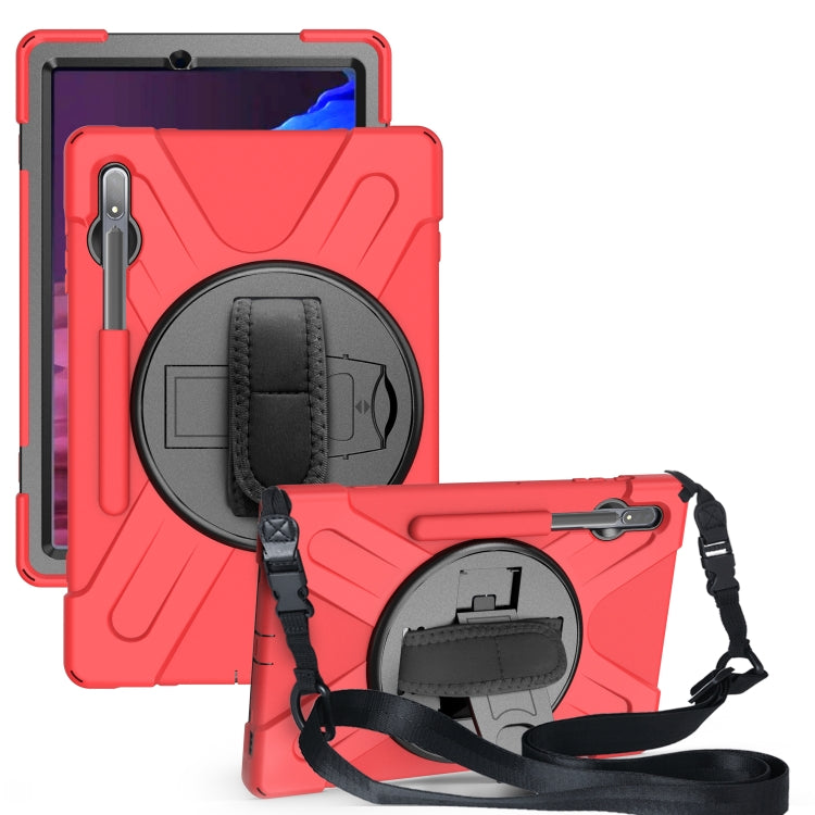 For Samsung Galaxy Tab S7 Plus Shockproof Colorful Silicone + PC Protective Case with Holder & Shoulder Strap & Hand Strap, For Samsung Galaxy Tab S8+ / Tab S8 Plus / Tab S7 FE / Tab S7+