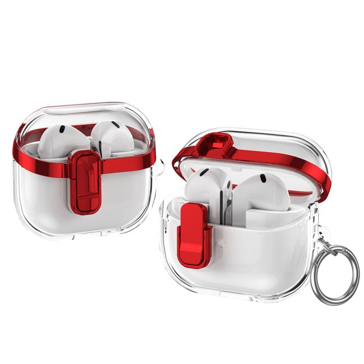 Electroplating Transparent Earphone Protective Case with Security Lock, For Samsung Galaxy Buds3 / 3 Pro