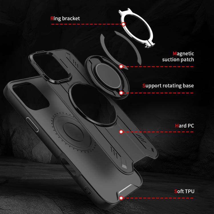 Rotating Ring Holder Magnetic MagSafe Phone Case, For iPhone 17e / 16e, For iPhone 16 Pro Max, For iPhone 16 Pro, For iPhone 16 Plus