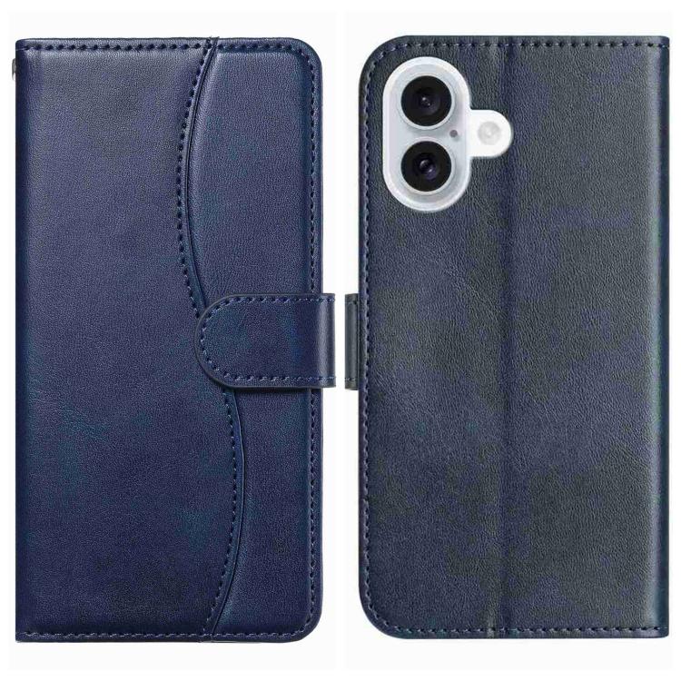 Dual-Folded S-shape Leather Phone Case, For iPhone 17e / 16e, For iPhone 17 Pro Max, For iPhone 17 Pro, For iPhone 17