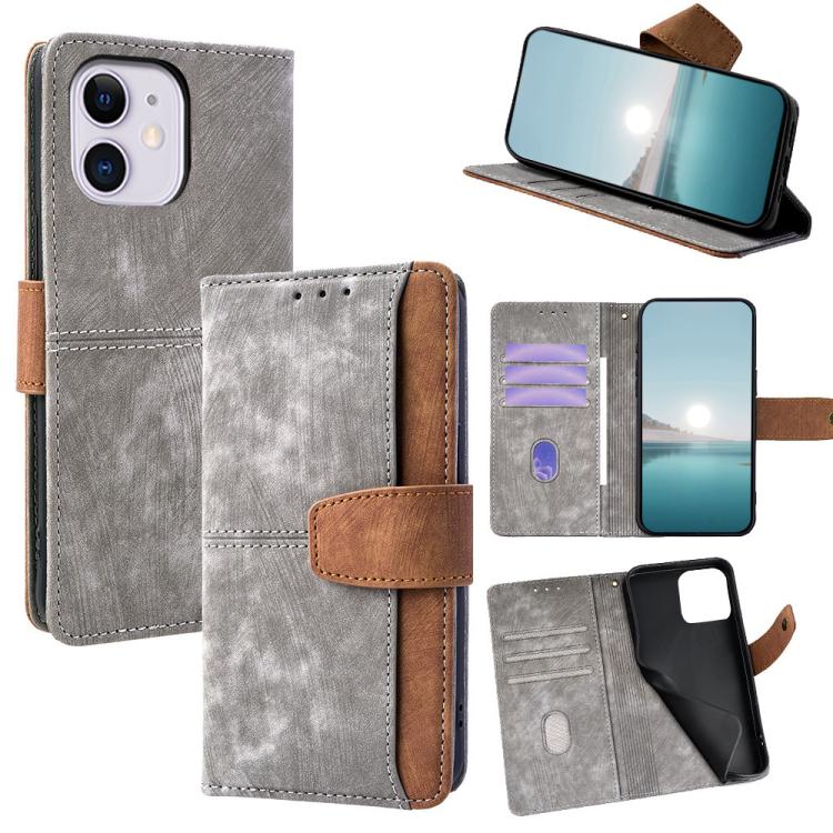 Color Stitching Skin Feel Leather RFID Blocking Phone Case, For iPhone 12 / 12 Pro, For iPhone 12 Pro Max, For iPhone 11 Pro Max, For iPhone 11