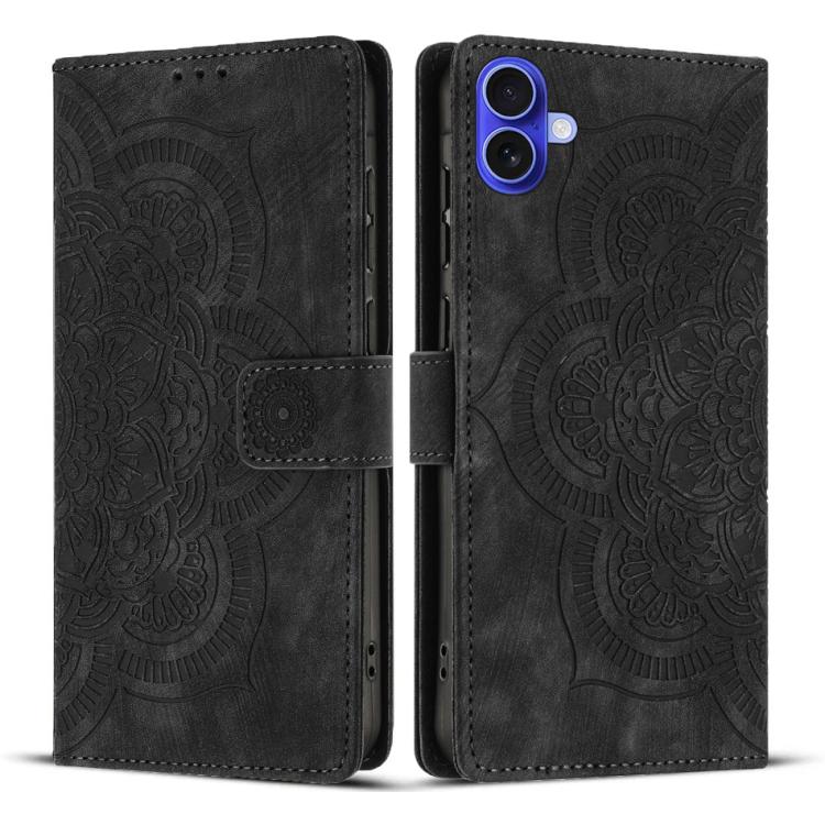Mandala Embossed Retro Frosted Leather Phone Case, For iPhone 18 Pro / 17 Pro, For iPhone 18 Pro Max / 17 Pro Max, For iPhone 17e / 16e, For iPhone 17