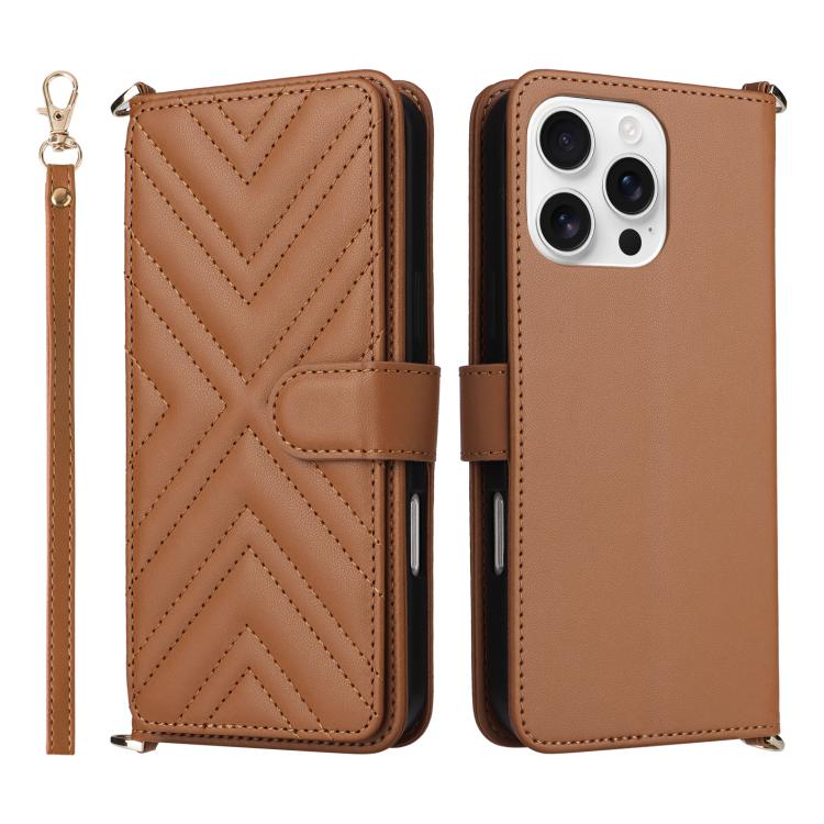 Multifunctional 6-Card Slots Leather Phone Case with Wrist Strap, For iPhone 17e / 16e, For iPhone 17 Pro Max, For iPhone 17 Pro, For iPhone Air, For iPhone 16 Pro Max, For iPhone 16 Pro