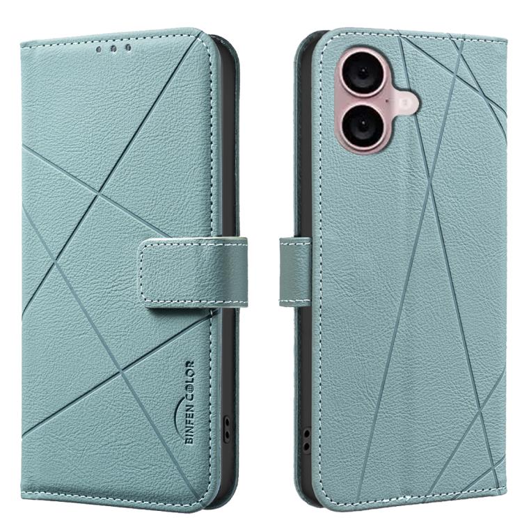 Geometric Pattern RFID Leather Phone Case, For iPhone 17 Air, For iPhone 16 Pro Max, For iPhone 16 Pro, For iPhone 16 Plus
