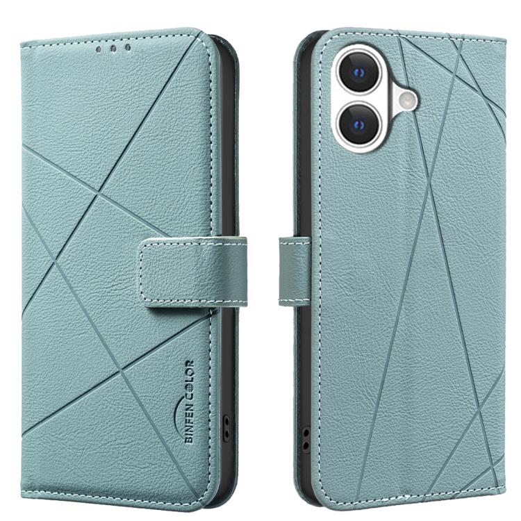 Geometric Pattern RFID Leather Phone Case, For iPhone 16e / 17e, For iPhone 17 Pro Max, For iPhone 17 Pro, For iPhone 17