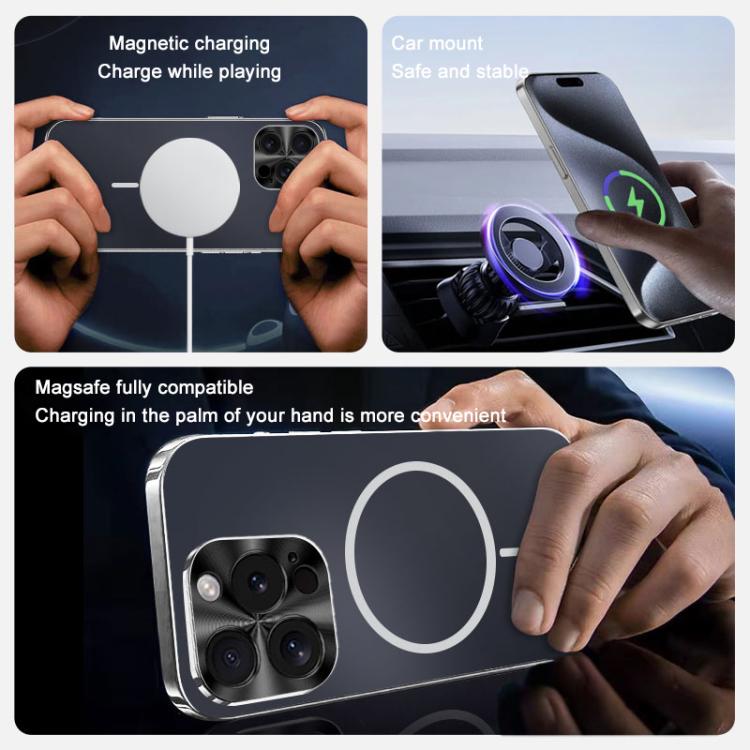 Metal Mens Acrylic PC Thin Circle MagSafe Phone Case, For iPhone 17e / 16e, For iPhone 16 Pro Max, For iPhone 16 Pro, For iPhone 16, For iPhone 15 Pro Max, For iPhone 15 Pro