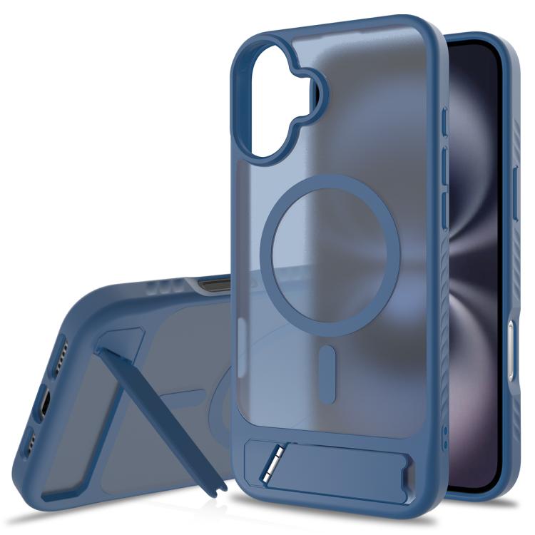 Frosted Holder PC Hybrid TPU MagSafe Phone Case, For iPhone 16e, For iPhone 16 Pro Max, For iPhone 16 Pro, For iPhone 16 Plus