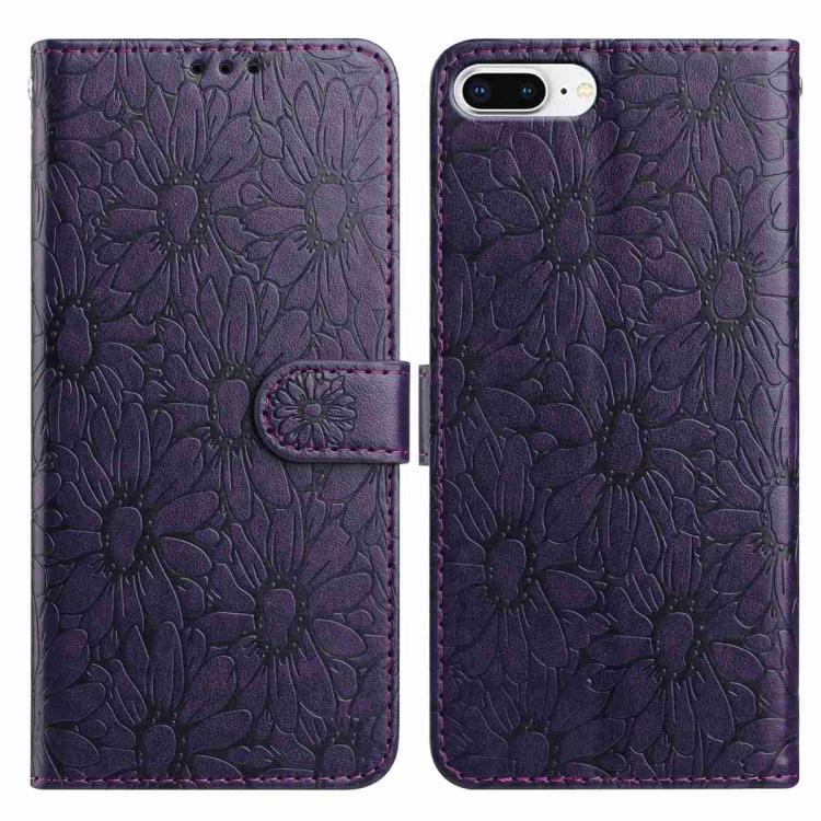 Daisy Embossed Leather Phone Case, For iPhone XS Max, For iPhone 8 Plus / 7 Plus